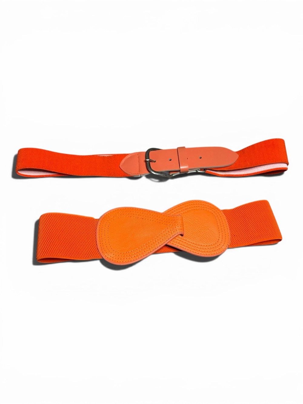 Bright Orange Stretch Belts - Set of 2